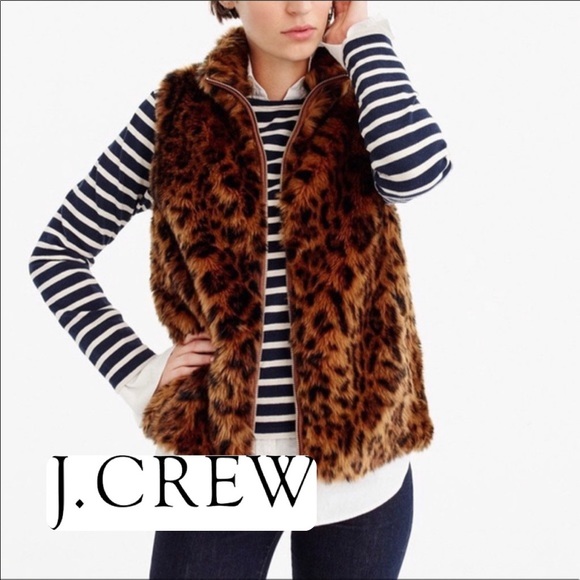 J. Crew Jackets & Blazers - NEW LEOPARD JCREW Vest NWOT